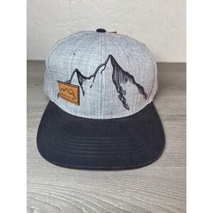Locale Outdoor Whitefish MT Mountain Snapback Hat Gray Charcoal Flat Brim New